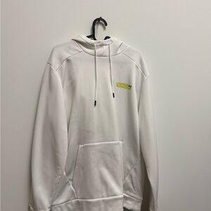 Under Armour Men's White Hoodie with Yellow Logo